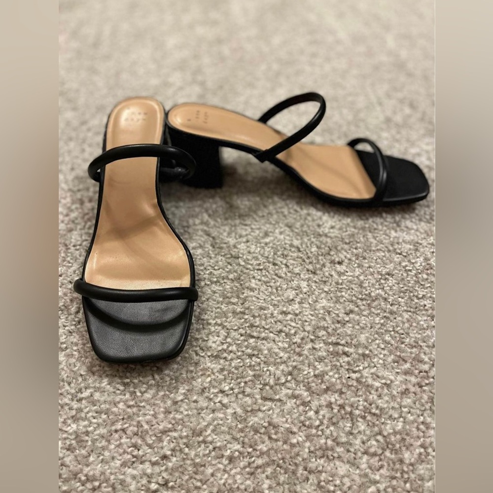 Block Mule Heels with Straps